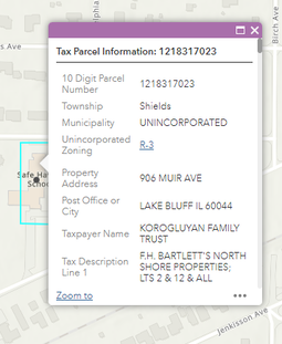 Step 4 - Parcel Information Example